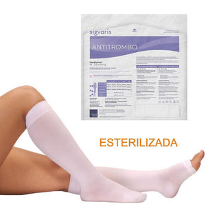 Meia Sigvaris Antitrombo, Cor Branca, 3/4 Panturrilha, 18-23mmHg, Compressão antiembólica (Ponteira aberta)