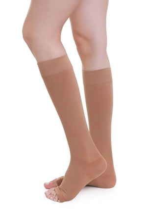 Meia Venosan 4000 Ultraline, cor bege, 3/4 (panturrilha), 20-30mmHg, Média Compressão (Ponteira Aberta)