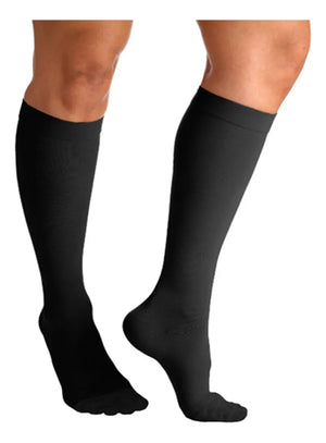 Meia Sigvaris Select Comfort, cor Preta, 3/4 Panturrilha, 20-30mmHg, Média Compressão (Ponteira Fechada)