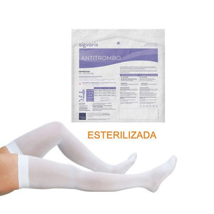 Meia Sigvaris Antitrombo, Cor Branca, 7/8 Meia-coxa, 18-23mmHg, Compressão antiembólica (Ponteira aberta)