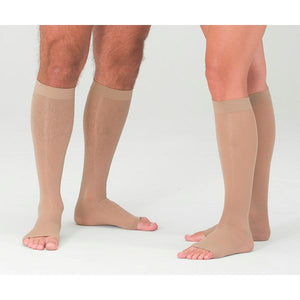 Meia Medi Assure, cor bege, 3/4 (panturrilha), 15-20mmHg, Baixa Compressão (Ponteira Aberta)